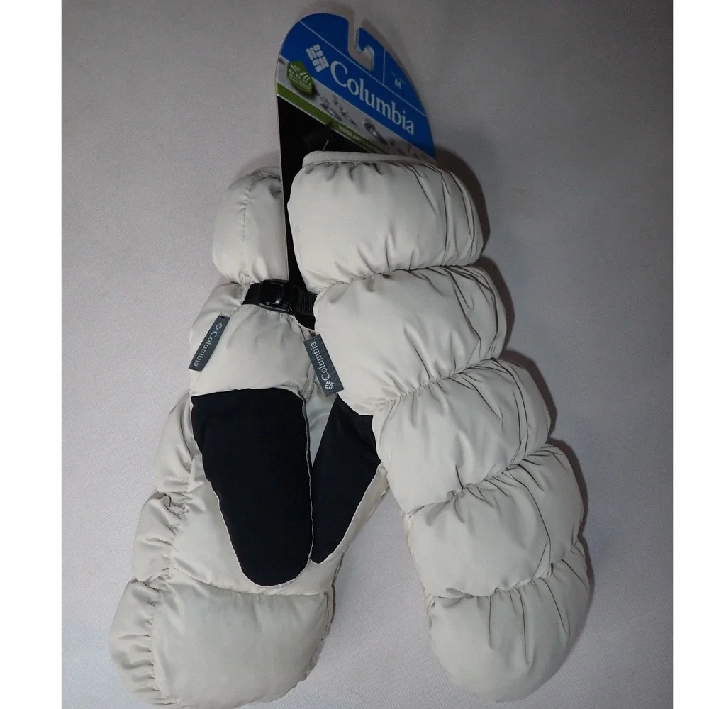 Columbia Womens Amaze Puff Puffer Mittens Chalk White Insulated Winter Size M